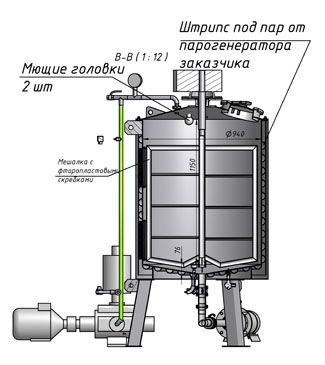 Сироповарочный котел с мешалкой схема